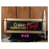 Vintage Coors Extra Gold Draft Clock Sign & Retro