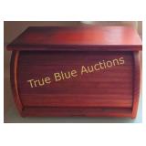 Vintage Wooden Roll-Top Bread Box - Rustic Charm f