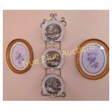 Charming Vintage Plate and Floral Art Display Set