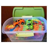Colorful Toy Car Collection with Track Pieces - Pe