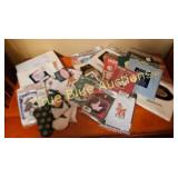 Assorted Crafting Supplies Including Patterns and