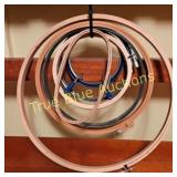 Set of Five Embroidery Hoops in Various Sizes and