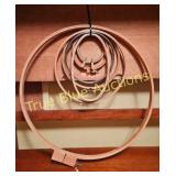 Set of Five Wooden Embroidery Hoops with Metal Fas