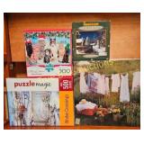 Four Jigsaw Puzzles Featuring Cats, Winter Scenes,
