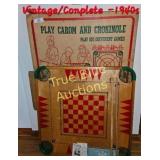 Vintage 1940s Carom and Crokinole Game Set with Or
