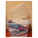 Plastic Storage Bin Filled with Various Clothing I