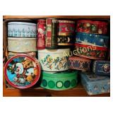 Collection of Decorative Vintage Tin Boxes with Va