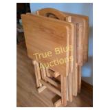 Elegant Stacked Wooden Folding Tables - Versatile