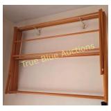 Vintage Wooden Wall-Mounted Drying Rack - Rustic C