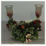 Elegant Holiday Centerpiece with Glass Candle Hold