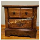Charming Vintage Wooden Nightstand with Elegant De