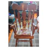 Charming Vintage Rocking Chair with Floral Cushion