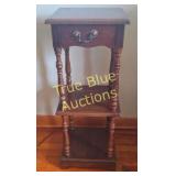 Charming Vintage Wooden Side Table with Drawer