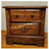 Charming Vintage Wooden Nightstand with Elegant De
