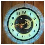 Vintage Illuminated Moon Phase Wall Clock - A Retr
