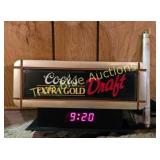 Vintage Coors Extra Gold Draft Clock Sign & Retro