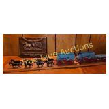 Vintage Horse-Drawn Wagon Set with Inspirational P