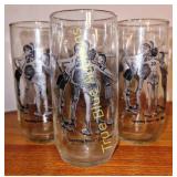 Set of Four Vintage Basketball-Themed Drinking Gla