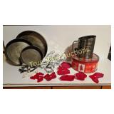 Vintage Baking Tools Including Cookie Cutters and