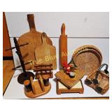 Assorted Wooden Kitchen and Decorative Items Inclu