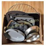 Assorted Baking Pans and Trays in Various Sizes an