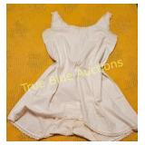 Vintage White Cotton Nightgown with Lace Trim