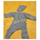 Vintage Striped Baby Onesie with Matching Hat - Ad