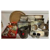 Assorted Vintage Metal Kitchenware and Utensils Co