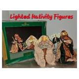 Vintage Lighted Nativity Figures Set - Animated Ho