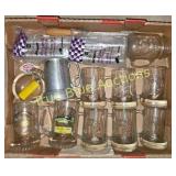 Vintage Beer Stein Collection with Unique Glass Mu
