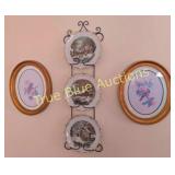 Charming Vintage Plate and Floral Art Display Set