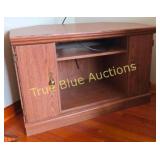 Vintage Wooden TV Stand with Elegant Brass Hardwar