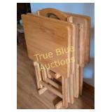Elegant Stacked Wooden Folding Tables - Versatile