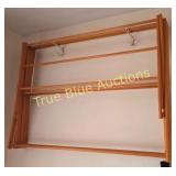 Vintage Wooden Wall-Mounted Drying Rack - Rustic C