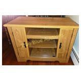 Wooden TV Stand with Shelves and Doors