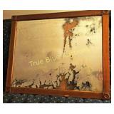 Vintage Distressed Mirror with Ornate Wooden Frame