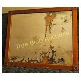 Vintage Distressed Mirror with Ornate Wooden Frame