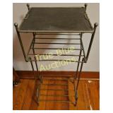 Vintage Metal Folding Stand with Slate Top - Perfe