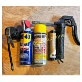 Assorted Lubricants and Grease Gun