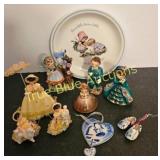 Collection of Vintage Figurines and Decorative Pla