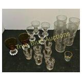 Vintage Glassware Set Including Shot Glasses and T