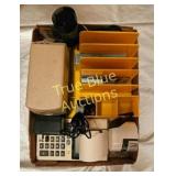 Vintage Office Supplies Lot - Calculator, Organize