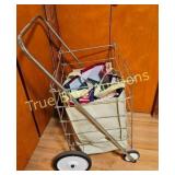 Vintage Shopping Cart with Canvas Tote - Perfect f