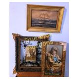 Vintage Framed Art Collection: Maritime Scene, Por