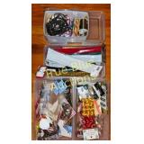 Assorted Craft Supplies in Clear Storage Bins
