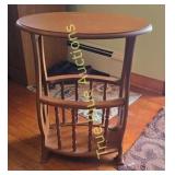 Charming Vintage Wooden Side Table with Elegant De