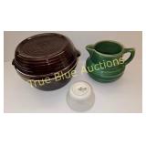 Vintage Ceramic Cookware Set with Pitcher and Bowl