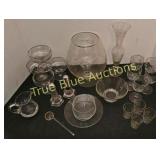 Assorted Glassware Set Including Bowls, Vases, and