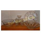 Set of Vintage Glass Bowls and Dessert Cups