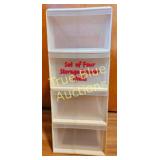 Versatile Set of Four Clear Storage Drawer Units -